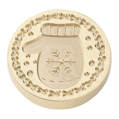 Christmas Series Wax Seal Brass Stamp Head LS-AJEW-M037-01G-23-1