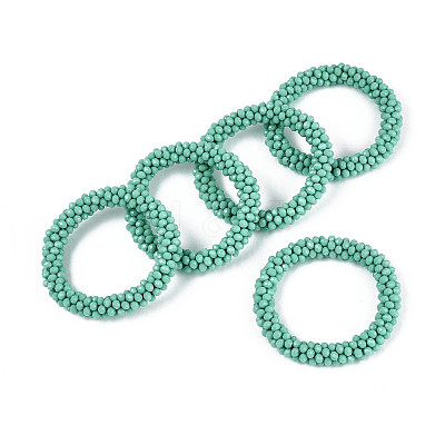 Faceted Opaque Glass Beads Stretch Bracelets BJEW-S144-002E-03-01-1