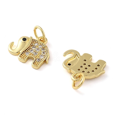 Brass Micro Pave Cubic Zirconia Pendants KK-C092-18B-G-1
