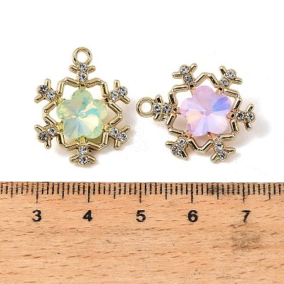 UV Plating Alloy Glass Pendants FIND-K032-02G-1