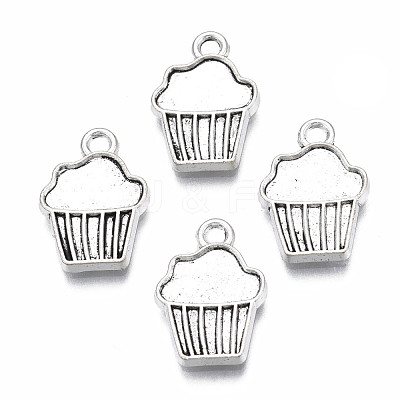 Tibetan Style Alloy Charm Settings for Enamel TIBEP-N011-025-1