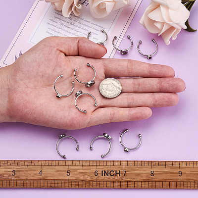 9Pcs 3 Styles 304 Stainless Steel Cuff Pad Ring Settings STAS-PJ0001-16P-1