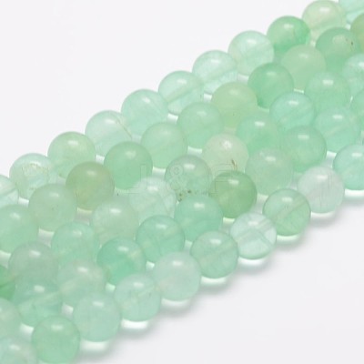 Natural Green Fluorite Beads Strands G-E112-8mm-1-1