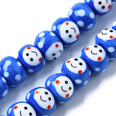 Handmade Bumpy Lampwork Beads Strands LAMP-Q031-009B-1