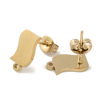 Ion Plating(IP) 304 Stainless Steel Stud Earring Findings STAS-I206-66G-1