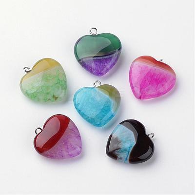 Dyed Natural Agate Pendants G-S214-17-1