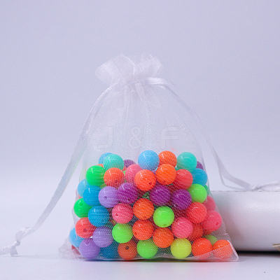 Rectangle Organza Drawstring Bags CON-PW0001-054D-01-1
