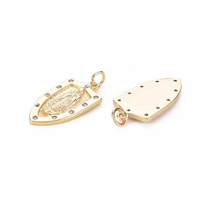 Brass Micro Pave Clear Cubic Zirconia Pendants KK-S356-723-1