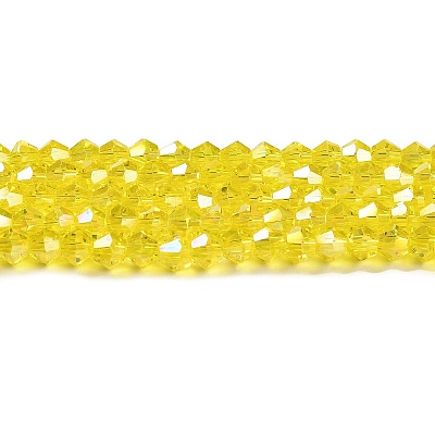 Transparent Electroplate Glass Beads Strands GLAA-F029-3mm-A21-1