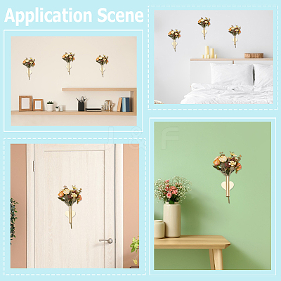 2Pcs Heart Wall Mounted Flower Tube FIND-GF0008-61G-1