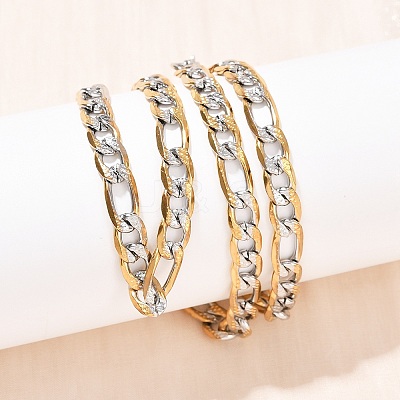 6MM 304 Stainless Steel Figaro Chain Necklaces for Women NJEW-G177-02GP-1
