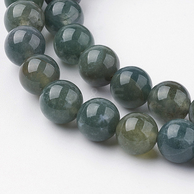 Natural Moss Agate Bead Strands G-G735-62-8mm-1