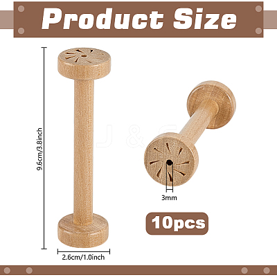 Wooden Bobbins AJEW-WH0031-47A-1