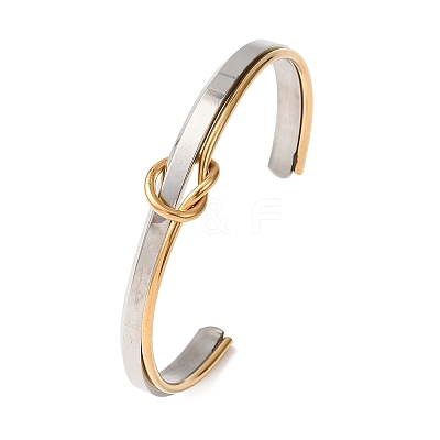 Duo Tone 304 Stainless Steel Knot Open Cuff Bangles for Women SA-CBA2192-05GP-02-1
