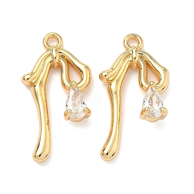 Brass Micro Pave Cubic Zirconia Pendants KK-A281-11G-01-1