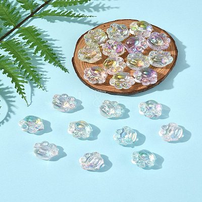 32Pcs UV Plating Rainbow Iridescent Acrylic Beads OACR-FS0002-15-1