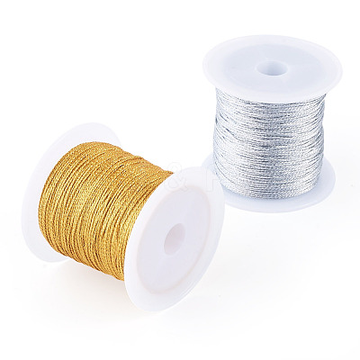 2 Rolls 2 Colors 12-Ply Round PET Metallic Thread MCOR-TA0001-03D-1