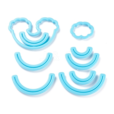 9Pcs Plastic Rainbow & Cloud Fondant Cutter Set DIY-K032-19-1