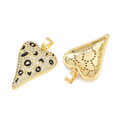 Brass Micro Pave Clear Cubic Zirconia Pendants CU-CBA765C-19G-01-1