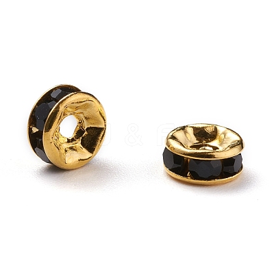 Brass Grade A Rhinestone Spacer Beads RSB036NF-04G-1