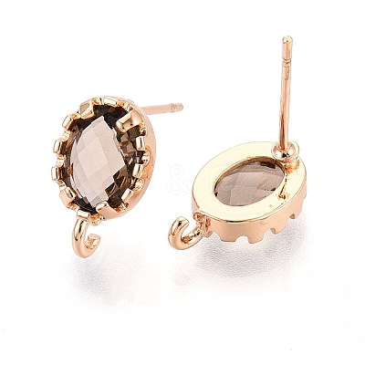 Brass Stud Earring Findings KK-S365-004-1