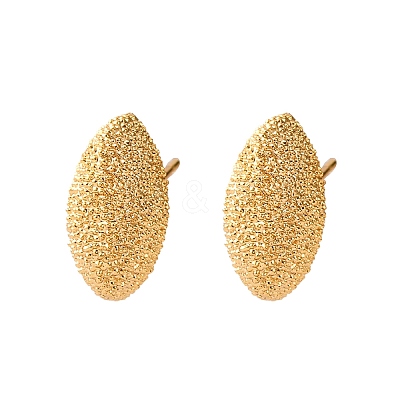 Brass Textured Stud Earrings EJEW-A143-02A-G-1