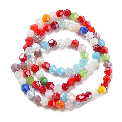 Opaque Solid Color Electroplate Glass Beads Strands EGLA-A039-P4mm-A16-1