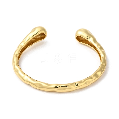 Rack Plating Brass Textured Open Cuff Bangles BJEW-S150-03G-1
