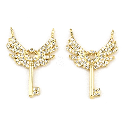 Brass Micro Pave Clear Cubic Zirconia Pendants KK-CBA6A75-39G-1