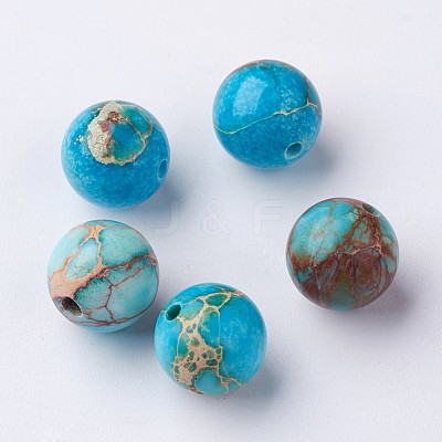 Round Natural Imperial Jasper Beads X-G-I122-10mm-10-1