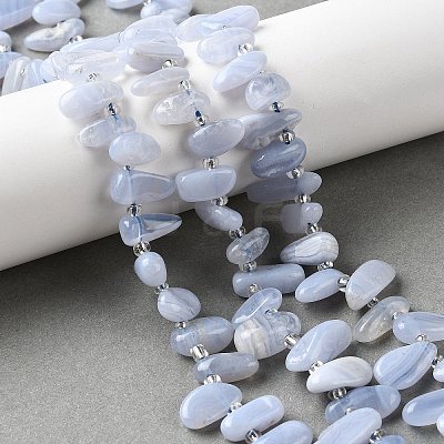 Natural Blue Lace Agate Beads Strands G-J403-03-1