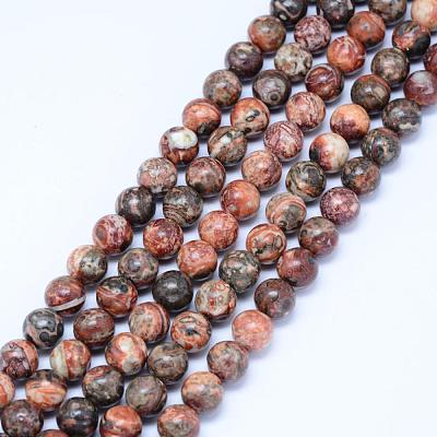 Natural Leopard Skin Jasper Beads Strands G-J358-05-10mm-1