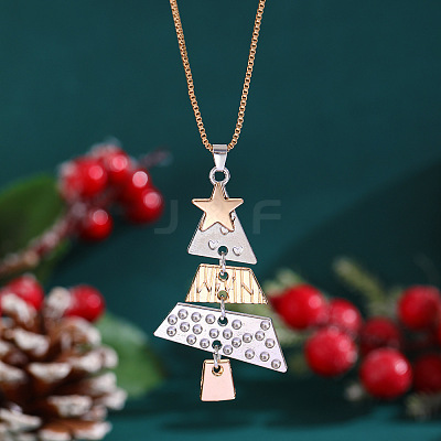 Christmas Tree Alloy Pendant Necklaces for Women WG3F9DA-02-1