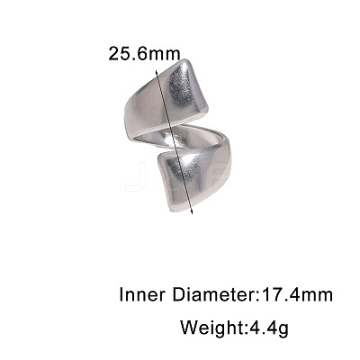 Irregular 304 Stainless Steel Open Cuff Rings WG786FB-01-1