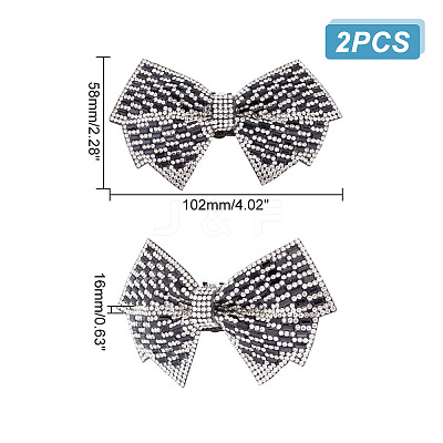 Glass Rhinestone Bowknot Shoe Decorations AJEW-WH0323-24C-1