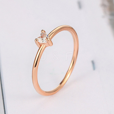 Brass Micro Pave Cubic Zirconia Finger Rings for Women FS-WG4BC3F-15-1