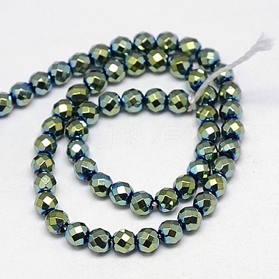 Electroplate Non-magnetic Synthetic Hematite Beads Strands G-J169B-3mm-06-1
