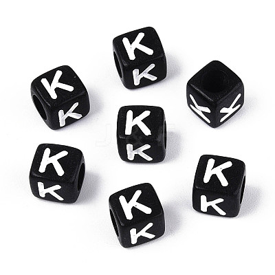 Initial Acrylic Horizontal Hole Beads OACR-ZX006-35K-1