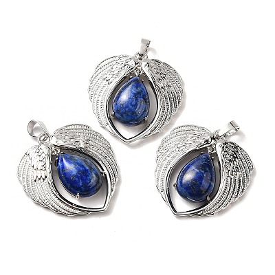 Natural Lapis Lazuli Teardrop Pendants KK-K331-02P-10-1