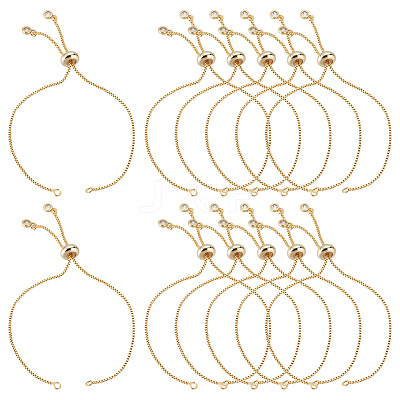 12Pcs Rack Plating Brass Chain Bracelet Making MAK-ME0001-07G-1