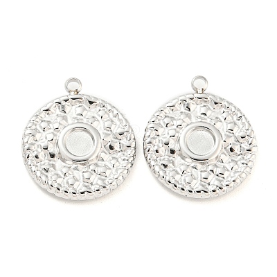 Non-Tarnish 304 Stainless Steel Pendant Cabochon Settings STAS-P333-02P-1