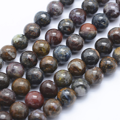 Natural Pietersite Beads Strands G-P336-01-8mm-1
