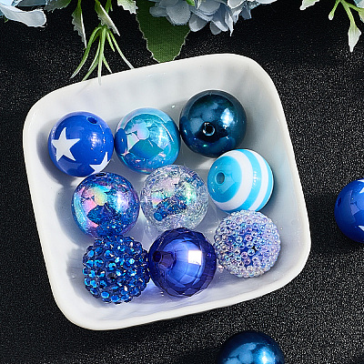 20Pcs 10 Styles Acrylic & Resin Beads Sets DIY-PA0001-02C-1