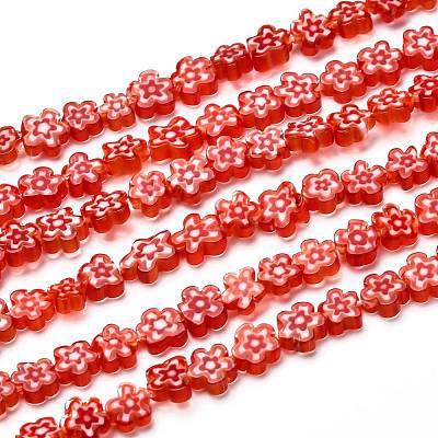 Handmade Millefiori Glass Bead Strands X-LAMP-J035-8mm-16-1