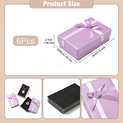 6Pcs Cardboard Paper Jewelry Set Boxes AJEW-YW0001-35F-1