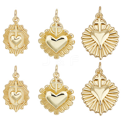 12Pcs 3 Styles Brass Pendants KK-BBC0017-81-1