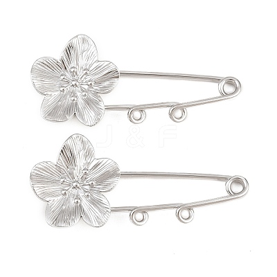 Peach Blossom 304 Stainless Steel Safety Pins Brooch Findings SA-CBA098D-14B-P02-1