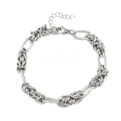 Unisex 304 Stainless Steel Byzantine Chains Bracelets BJEW-G790-07P-1