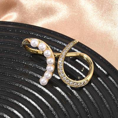 Brass Micro Pave Cubic Zirconia Cuff Open Rings RJEW-C158-03G-1