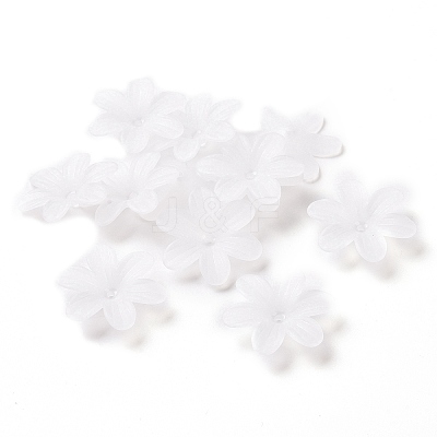 6-Petal Transparent Acrylic Bead Caps OACR-A017-14-1